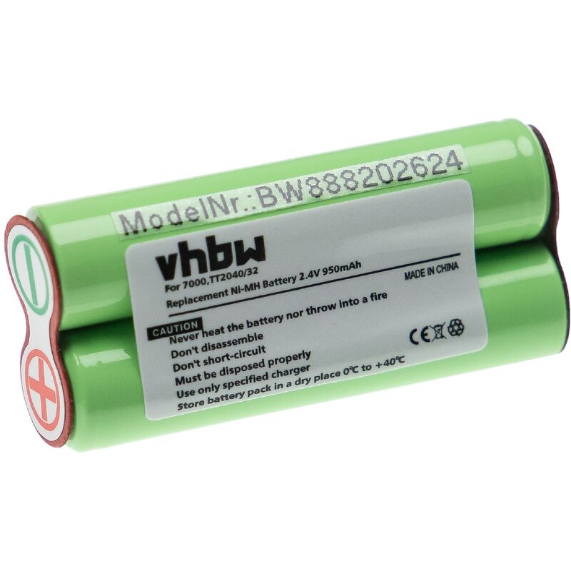 Vhbw - Akku Ersatz für Philips TT2040/32 für Rasierer Haarschneider (950mAh, 2,4V, NiMH)