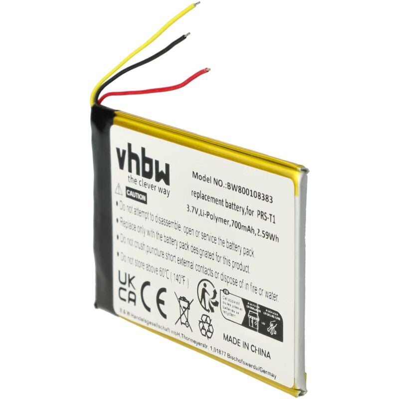 Vhbw - Akku Ersatz für Sony LIS1476, 1-853-104-11, LIS1476MHPPC(SY6) für eBook Reader (700 mAh, 3,7 v, Li-Polymer)