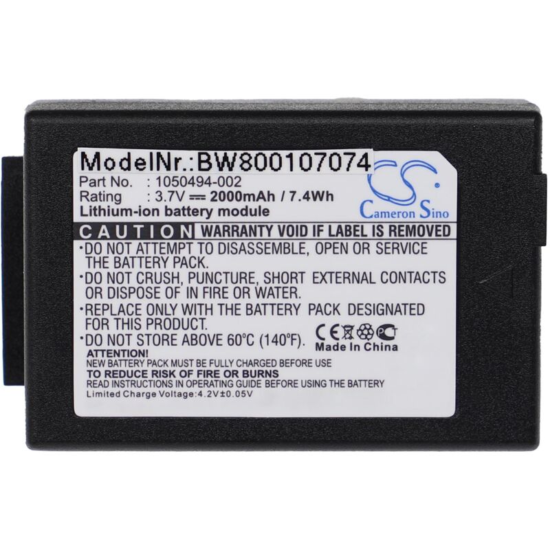 vhbw Akku Ersatz für TEKLOGIX 1050494, 1050494-002, WA3006, WA3020 für Handheld Computer Scanner (2000mAh, 3,7V, Li-Ion)