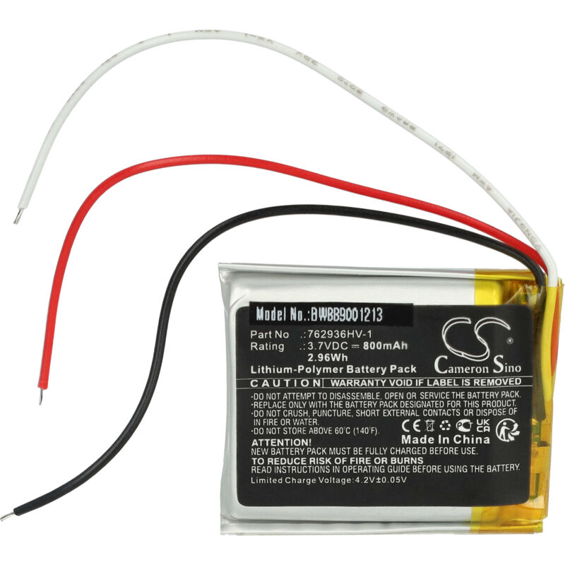 vhbw Akku Ersatz für Bose 762936HV-1 für Wireless Headset Kopfhörer (800 mAh, 3,7 V, Li-Polymer)