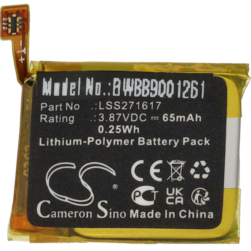 Vhbw - Akku Ersatz für Fitbit LSS271617 für Smartwatch Uhr Fitnessarmband (65 mAh, 3,87 v, Li-Polymer)