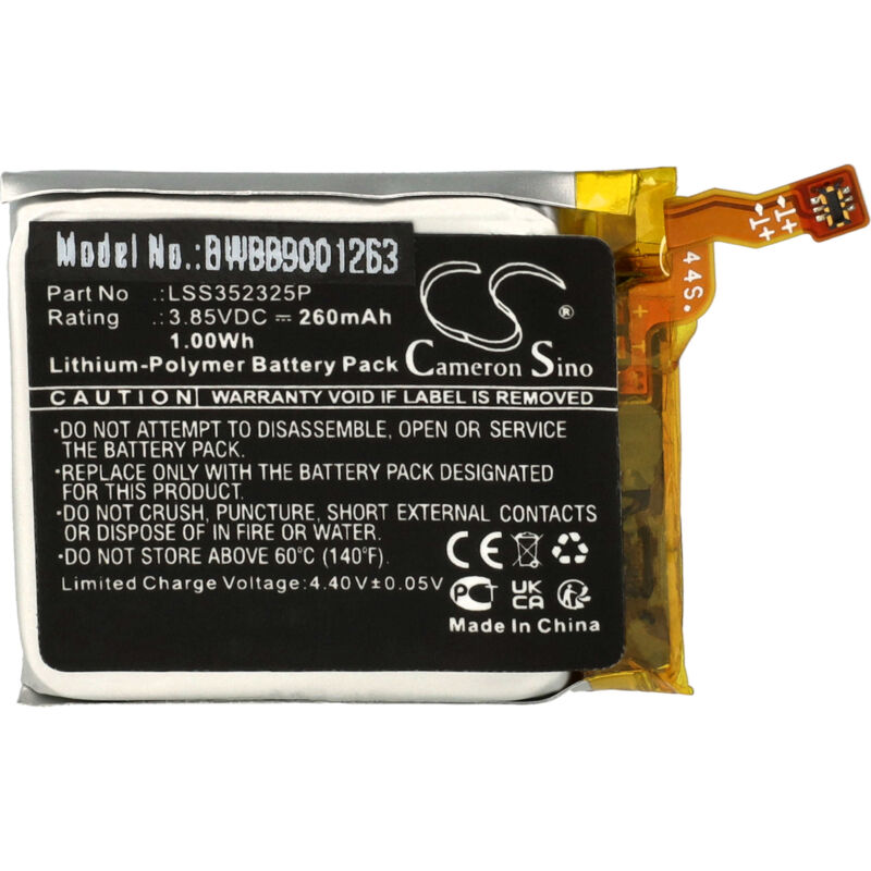 Vhbw - Akku Ersatz für Fitbit LSS352325P für Smartwatch Uhr Fitnessarmband (260 mAh, 3,85 v, Li-Polymer)