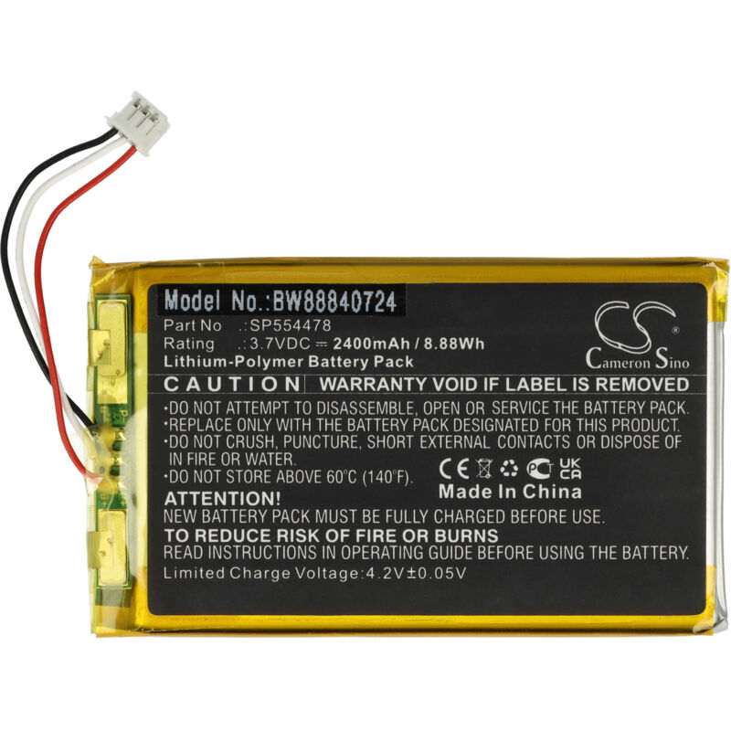 Vhbw - Akku Ersatz für Infant Optics SP554478 für Babyphone Babytalker (2400 mAh, 3,7 v, Li-Polymer)