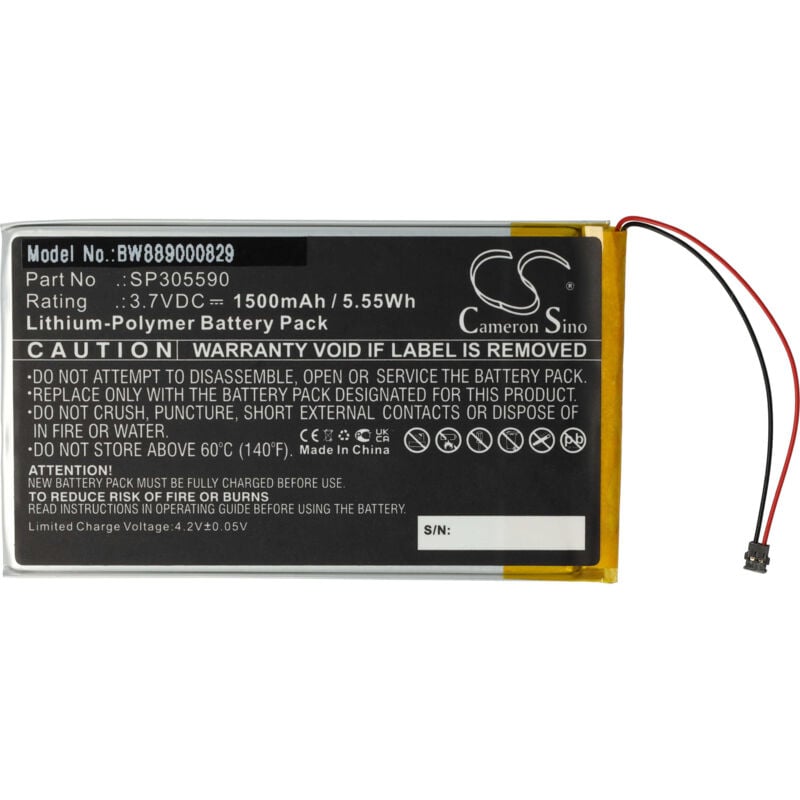 Vhbw - Akku Ersatz für Kobo SP305590 für eBook Reader (1500 mAh, 3,7 v, Li-Polymer)