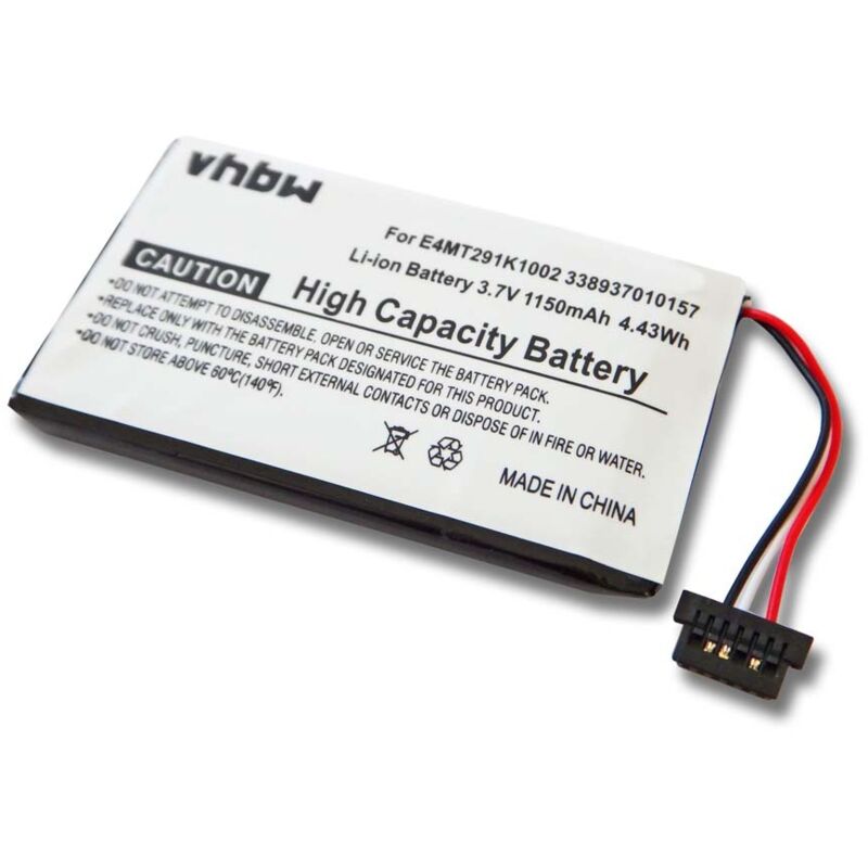Vhbw - Akku Ersatz für Mitac Mio 338937010157, E4MT291K1002 für gps Navigation Navi (1150 mAh, 3,7 v, Li-Polymer)