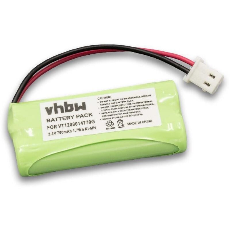 Vhbw - Akku Ersatz für Motorola VT1208014770G für Babyphone Babytalker (700 mAh, 2,4 v, NiMH)