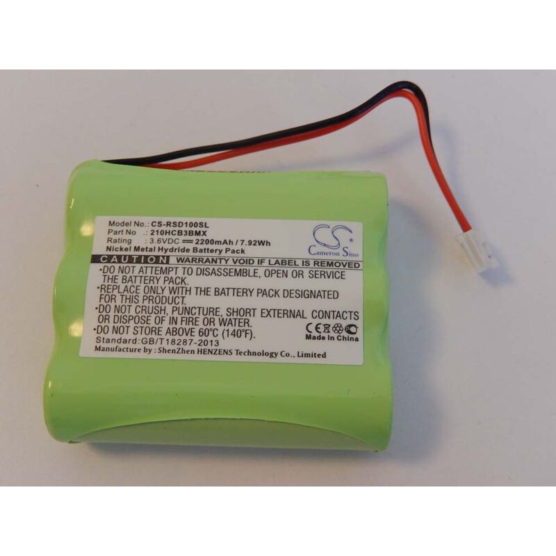 Vhbw - Akku Ersatz für Robert Sports 210HCB3BMX für MP3-Player Musik Player (2200 mAh, 3,6 v, NiMH)