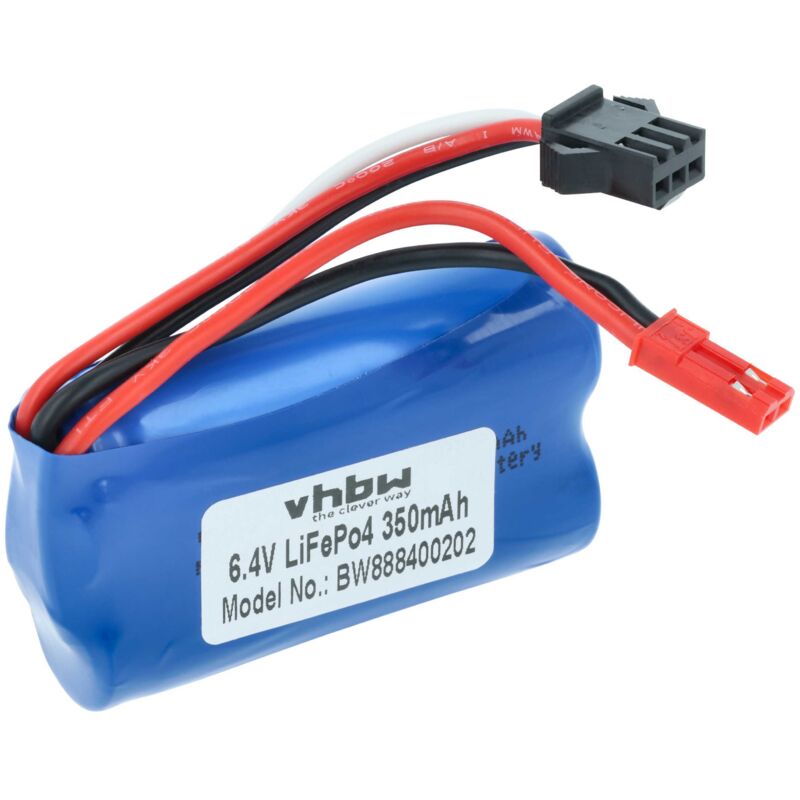 Vhbw - Akku für Modellbau z.B. Racing Car, Helikopter, Flugzeug (350mAh, 6,4V, Li-Ion, 55 x 39 x 17 mm, bec)