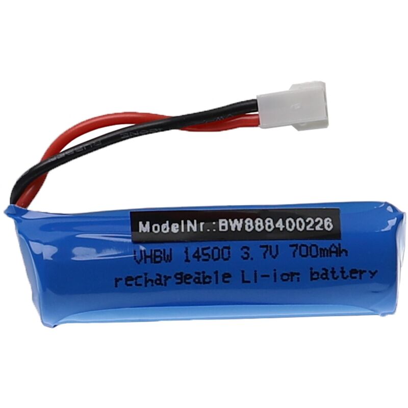 vhbw Akku für Modellbau z.B. Racing Car, Helikopter, Flugzeug (700mAh, 3,7V, Li-Ion, 53 x 15 mm)