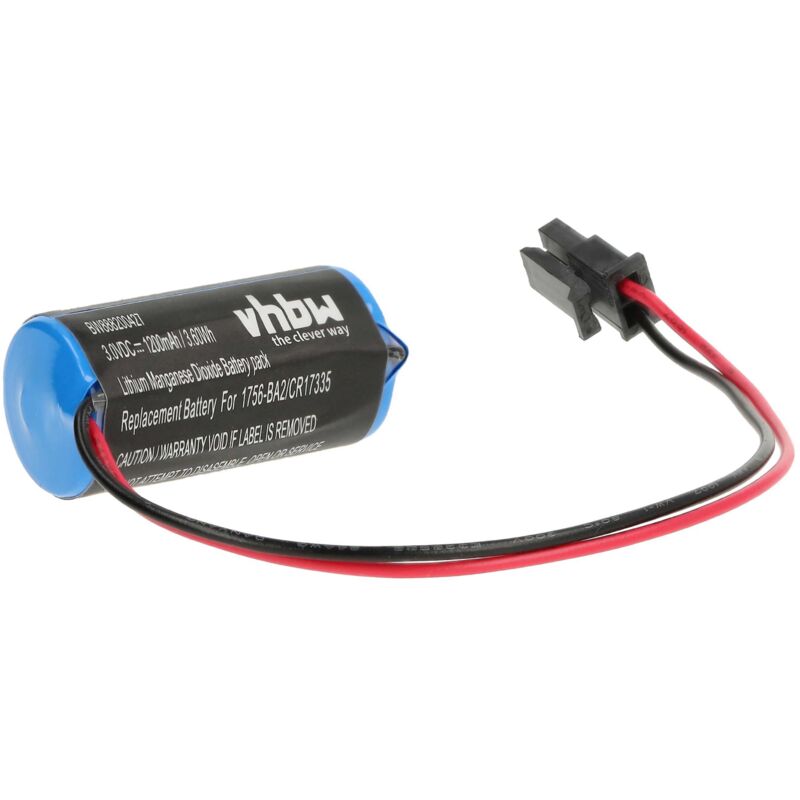 vhbw Akku kompatibel mit Allen Bradley Series B 1756-L64/B, Series B 1756-L65/B Steuereinheit (1200 mAh, 3 V, Li-MnO2)