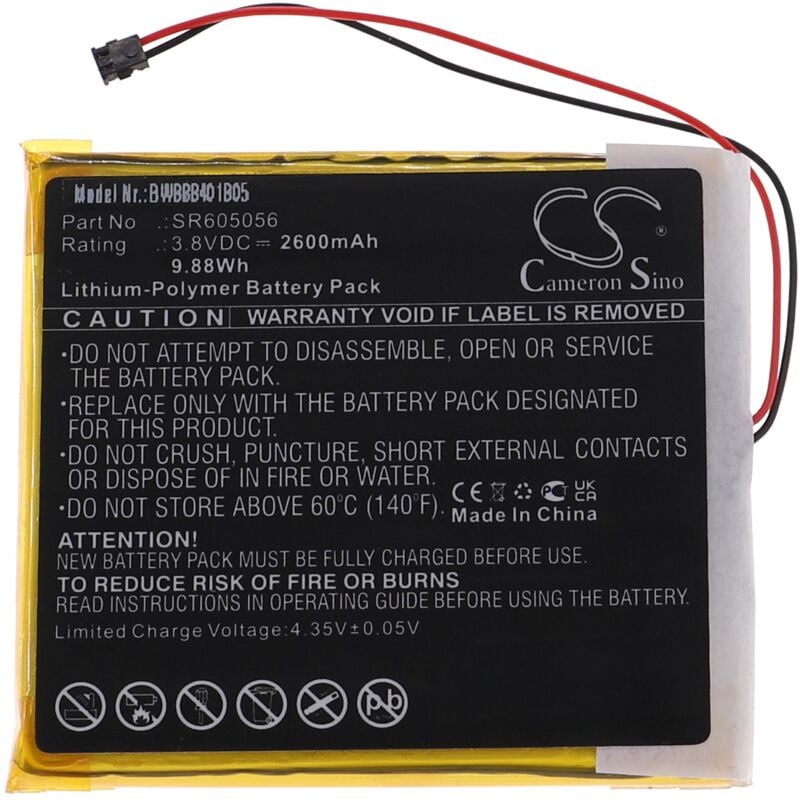 Vhbw - Akku kompatibel mit Astell & Kern AK70 MP3-Player Musik Player (2600mAh, 3,8V, Li-Polymer)