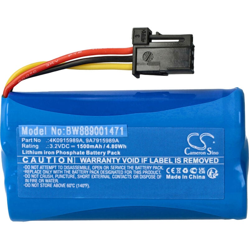 Vhbw - 1x Akku kompatibel mit Audi RSQ8 2020, RS7 2020 Notrufsender (1500 mAh, 3,2 v, LiFePO4)