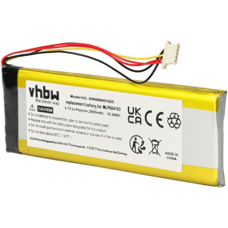 Vhbw - Akku kompatibel mit Autel TS508K, TS408, TS508 Kfz-Diagnosegerät (2800 mAh, 3,7 v, Li-Polymer)