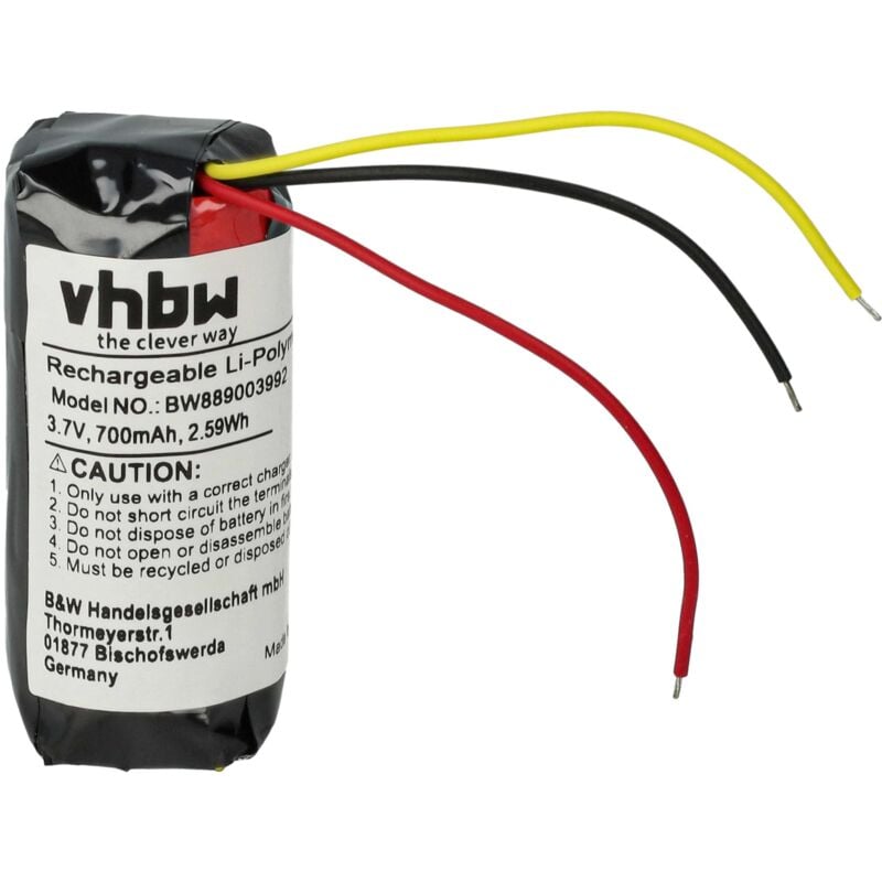 Vhbw - Akku kompatibel mit Bose 423729, SoundSport Free Wireless Headset Kopfhörer (700 mAh, 3,7 v, Li-Polymer)
