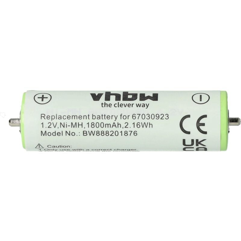 Vhbw - Akku kompatibel mit Braun 5720 Flex xp 5612, 5720 Flex xp 5663 Rasierer Haarschneider (1800mAh, 1,2V, NiMH)