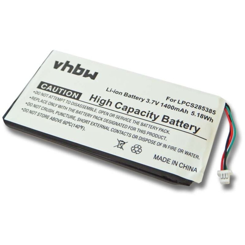 Vhbw - 1x Akku kompatibel mit Creative Labs Zen Vision m, m 30GB MP3-Player Musik Player (1400 mAh, 3,7 v, Li-Ion)