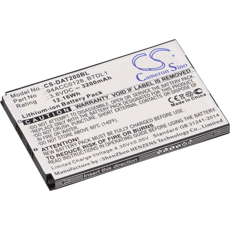 Vhbw - Akku kompatibel mit Datalogic Axist, DL-Axist Handheld Computer Scanner (3200mAh, 3,8V, Li-Ion)