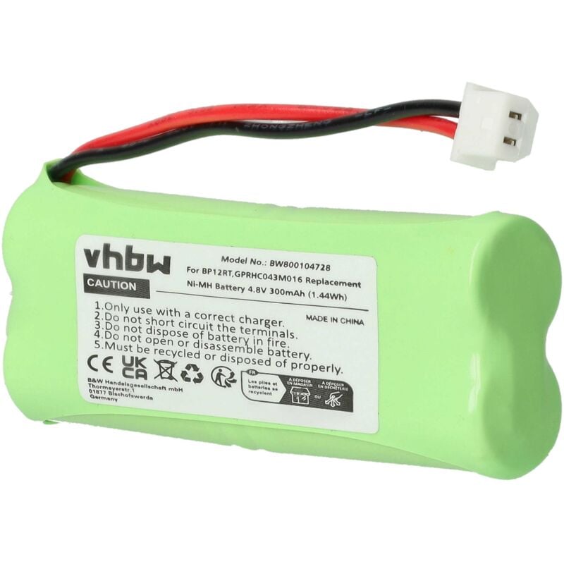 Vhbw - Akku kompatibel mit Dogtra 1600 Receiver, 1600NCP receiver, 1700NCP receiver Hundehalsband Hunde-Trainer (300 mAh, 4,8 v, NiMH)
