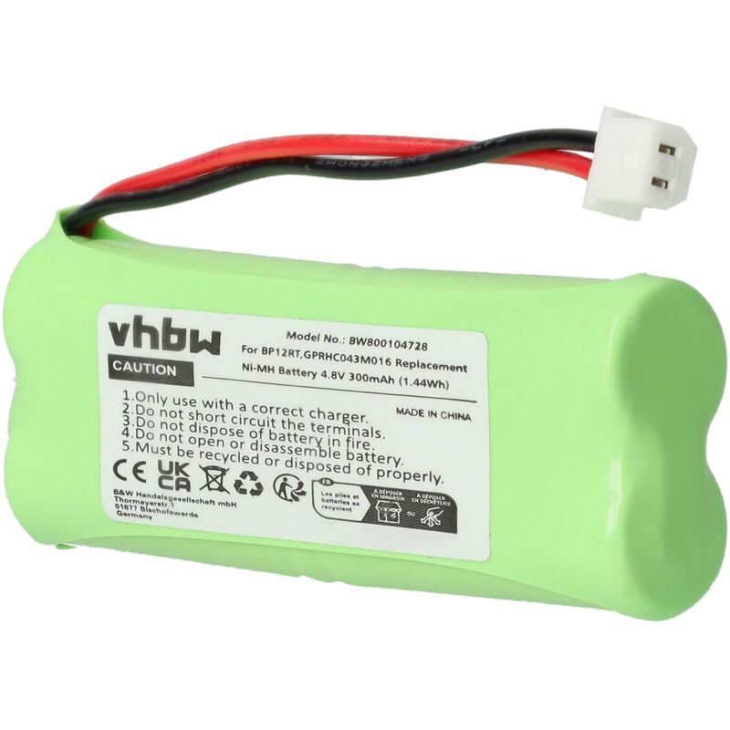 Vhbw - Akku kompatibel mit Dogtra 7100 Receiver, 7100H Transmitter, 7102H Transmitter Hundehalsband Hunde-Trainer (300 mAh, 4,8 v, NiMH)