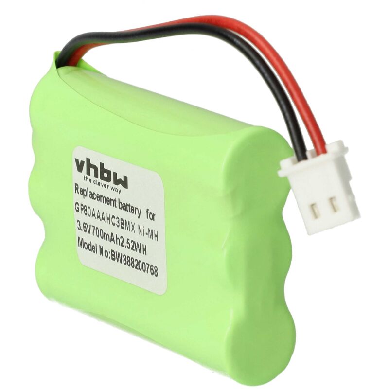 Vhbw - Akku kompatibel mit FisherPrice TEL10160, J2457, J2458, M6163 Babyphone Babytalker (700 mAh, 3,6 v, NiMH)