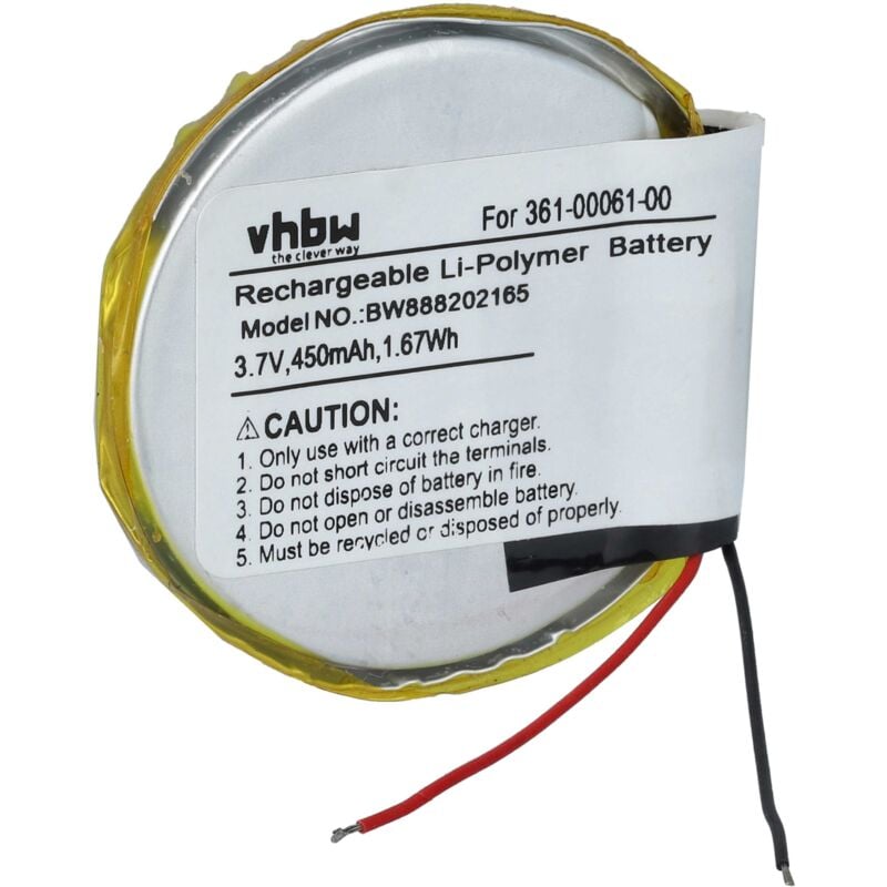 Vhbw - Akku kompatibel mit Garmin Fenix 1, 2 Smartwatch Uhr Fitnessarmband (450 mAh, 3,7 v, Li-Ion)