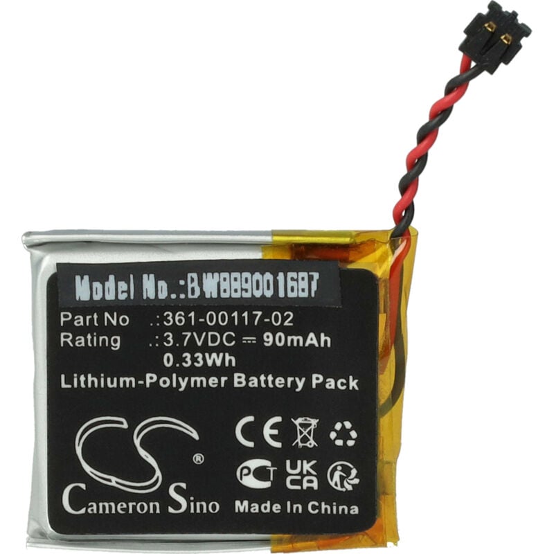 Vhbw - Akku kompatibel mit Garmin Forerunner 30 Smartwatch Uhr Fitnessarmband (90 mAh, 3,7 v, Li-Polymer)