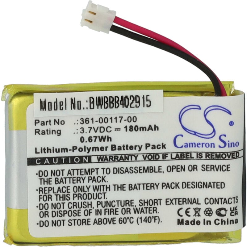 vhbw Akku kompatibel mit Garmin Forerunner 35 Smartwatch Uhr Fitnessarmband (180 mAh, 3,7 V, Li-Polymer)