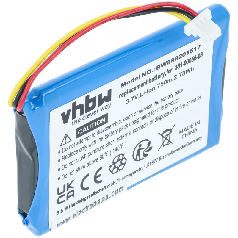 Vhbw - Akku kompatibel mit Garmin Nüvi 30, 40, 40LM, 50, 50LM, 52LM, 52LMT, 54LM gps Navigation Navi (750mAh, 4,2V, Li-Ion)