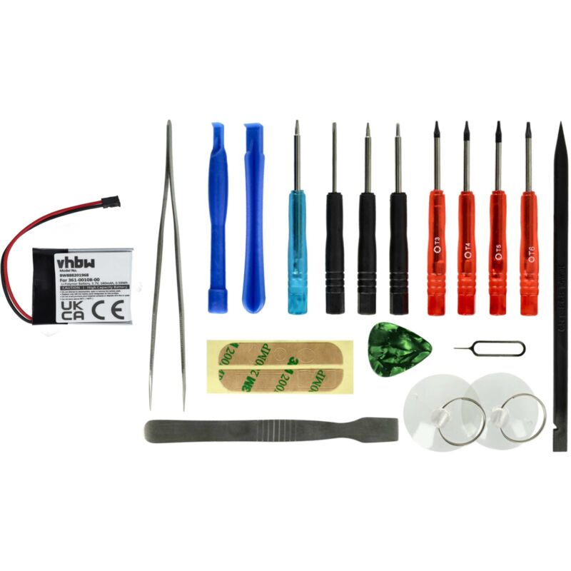 Vhbw - Akku kompatibel mit Garmin Vivoactive 3, 3 Music Smartwatch Uhr Fitnessarmband (160mAh, 3,7V, Li-Polymer) + Werkzeug-Set