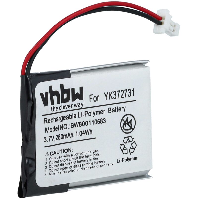 Vhbw - Akku kompatibel mit Golf Buddy Voice 2 DSC-GB750 gps Navigation Navi (280mAh, 3,7V, Li-Polymer)