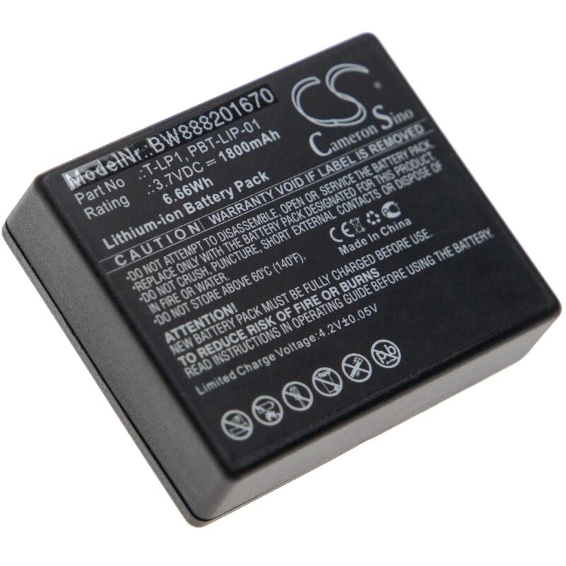Vhbw - Akku Ersatz für hme / Pliant TMA-BAT-02, T-LP1, PBT-LIP-01, 2GL-523450-G2017 für Funkgerät, Walkie Talkie (1800 mAh, 3,7 v, Li-Ion)
