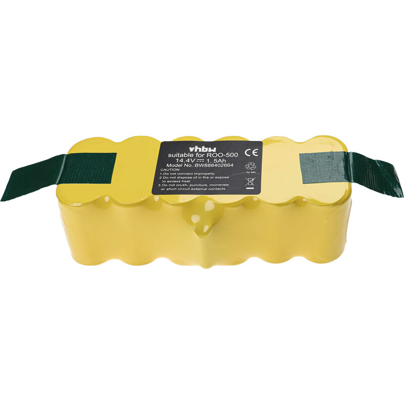 Vhbw - 1x Akku kompatibel mit iRobot Roomba 500, 564, 565, 570, 505, 521, 551, 561 Saugroboter (1500 mAh, 14,4 v, NiMH)