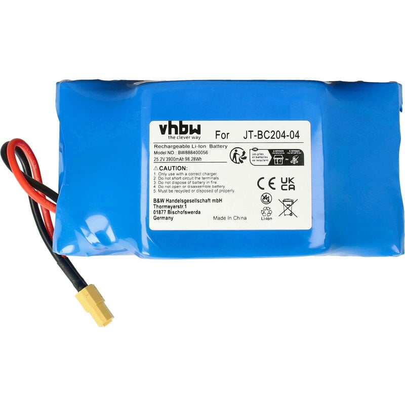 Vhbw - Akku kompatibel mit Jetech JT-BC204 E-Scooter, Hoverboard (3900 mAh, 25,2 v, Li-Ion)