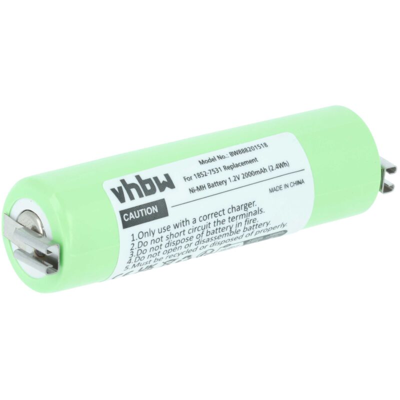 Vhbw - Akku kompatibel mit Moser Easy Style 1881, Contura HS40, Contura HS61 Rasierer Haarschneider (2000mAh, 1,2V, NiMH)