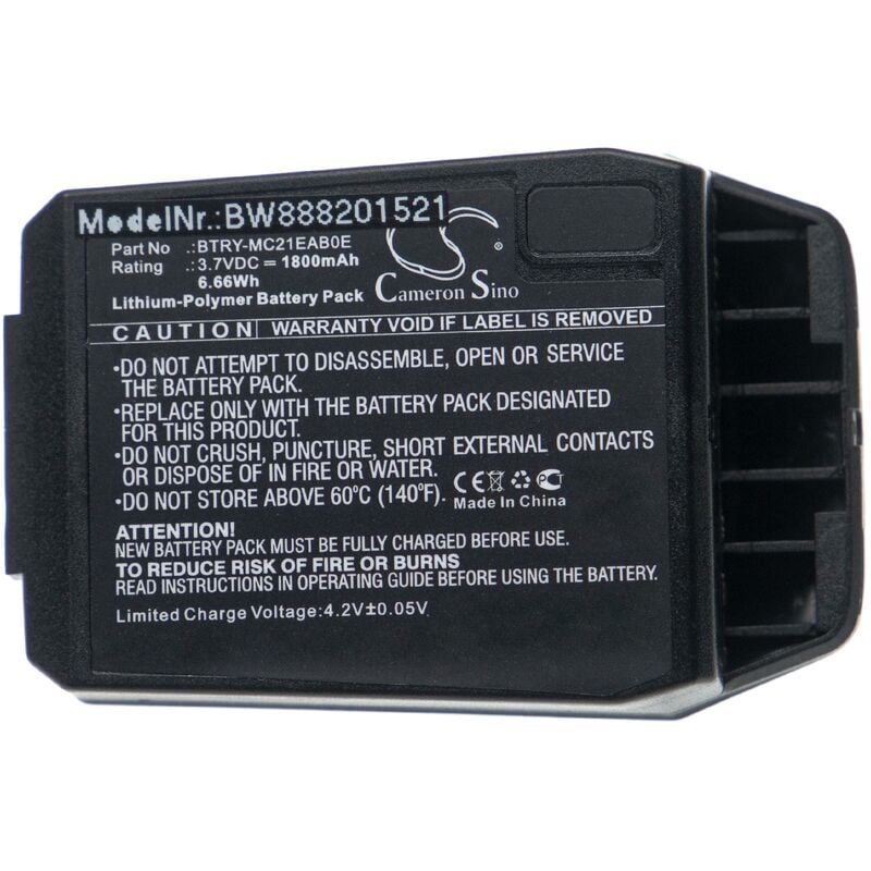 Vhbw - Akku kompatibel mit Motorola MC21, MC2100, MC2180 Handheld Computer Scanner (1800mAh, 3,7V, Li-Polymer)
