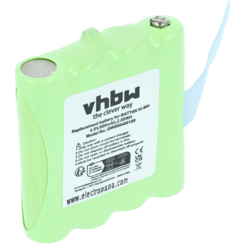 Vhbw - Akku kompatibel mit Motorola Talkabout FV700R, M370H1A, SX700R Funkgerät, Walkie Talkie (600mAh, 4,8V, NiMH)