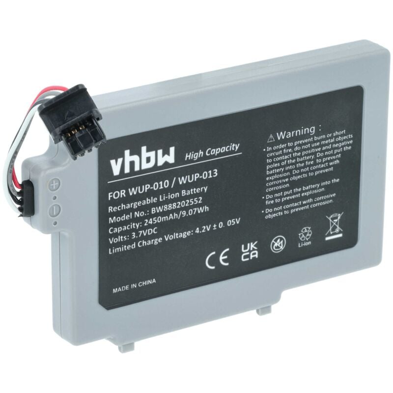 Vhbw - Akku kompatibel mit Nintendo Wii u, u GamePad Gamepad Controller (2450mAh, 3,7V, Li-Ion)
