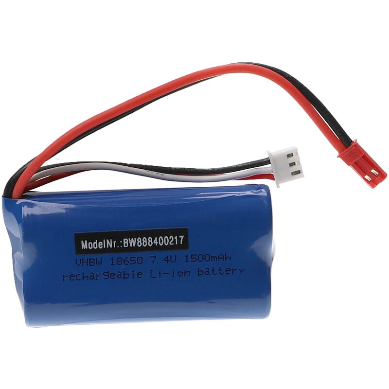 Vhbw - Akku kompatibel mit Rayline Helikopter mjx F645 F-45 Modellbau (1500mAh, 7,4V, Li-Ion, 69 x 38 x 18 mm)