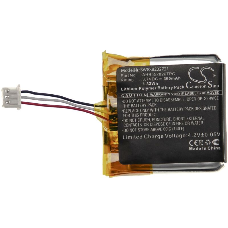 Vhbw - Akku kompatibel mit Sennheiser dw 10, sdw 10, sdw 10 hs Wireless Headset Kopfhörer (360mAh, 3,7V, Li-Polymer)