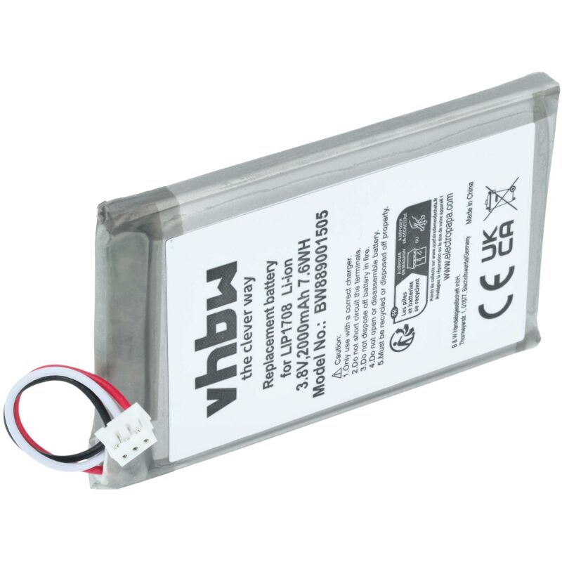 Vhbw - Akku kompatibel mit Sony Playstation 5 DualSense CFI-ZCT1W, DualSense Spielekonsole (2600 mAh, 3,7 v, Li-Polymer)