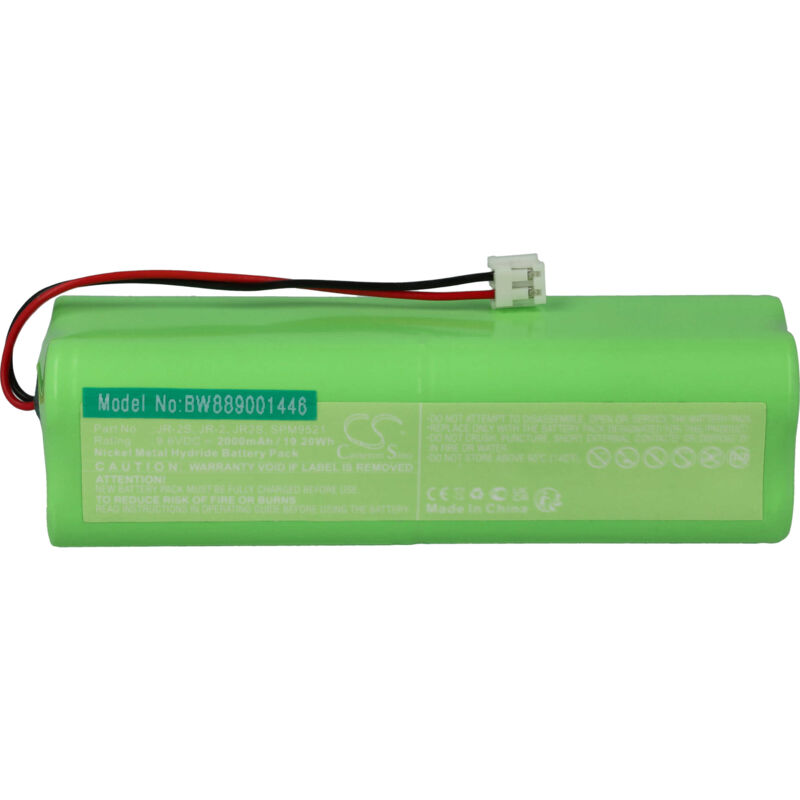 Vhbw - Akku kompatibel mit Spektrum dms 11X, DX6, DX7, jr 11X, X378A, X9303, XP6102, XP662 Drohne Controller (2000 mAh, 9,6 v, NiMH)