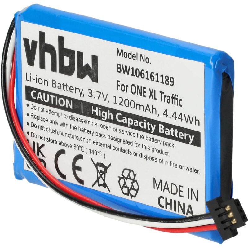 Vhbw - Akku kompatibel mit TomTom One XL30, xl 340, 4EG0.001.17, Europe Traffic, V3 gps Navigation Navi (1200 mAh, 3,7 v, Li-Ion)