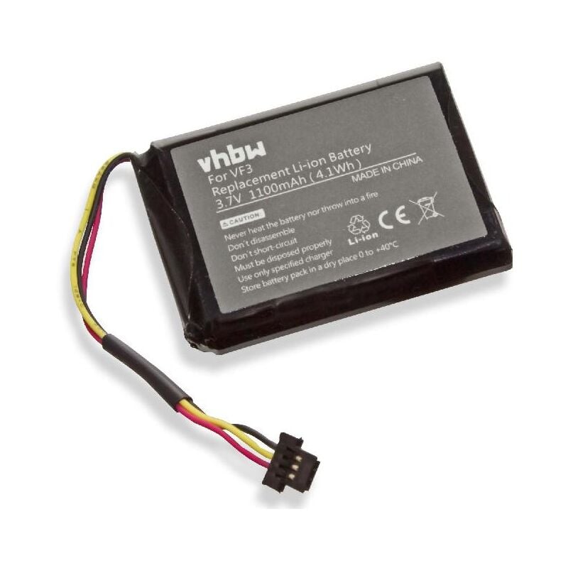 Vhbw - Akku kompatibel mit TomTom xl 340S, 340S live, 340T, 340TM gps Navigation Navi (1100mAh, 3,7V, Li-Ion)