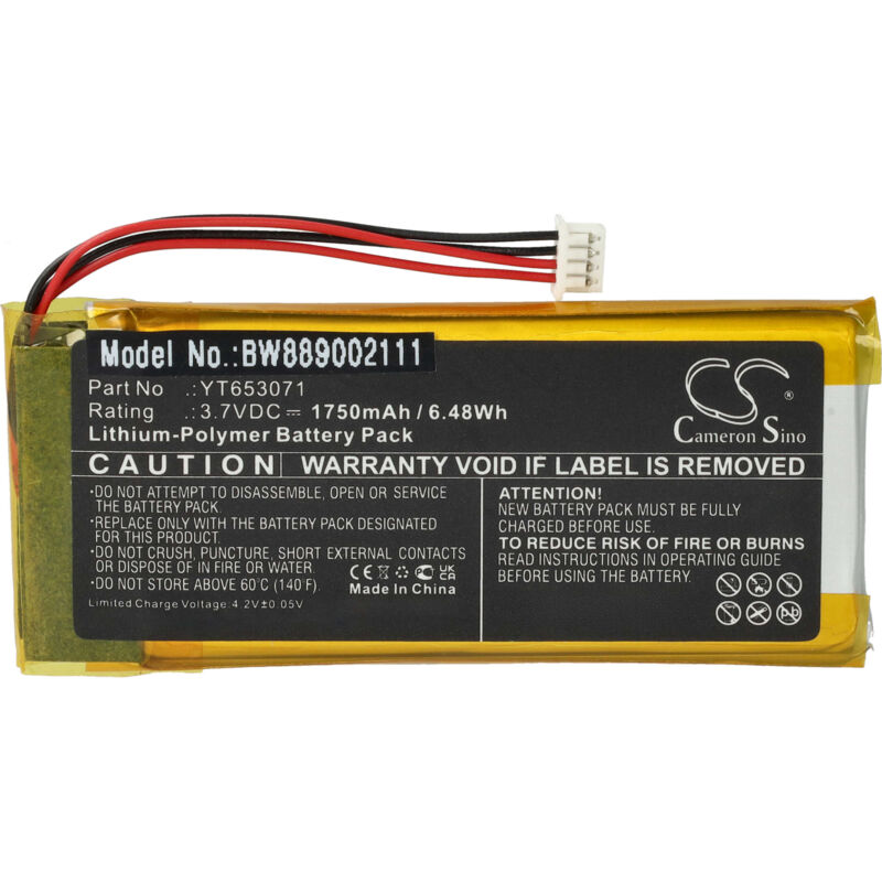 Vhbw - Akku kompatibel mit xDuoo X3 mark ii MP3-Player Musik Player (1750 mAh, 3,7 v, Li-Polymer)