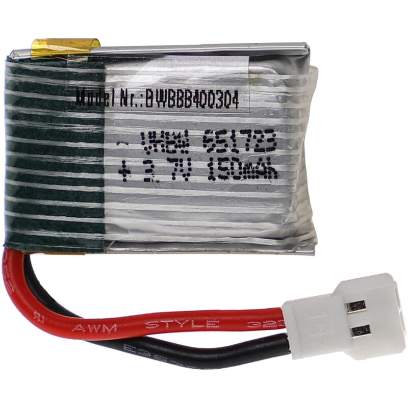 Vhbw - Akku kompatibel mit xh 2.54 2P Stecker für Modellbau z.B. Racing Car, Helikopter, Flugzeug (150mAh, 3,7V, Li-Polymer, 25 x 17 x 8 mm)