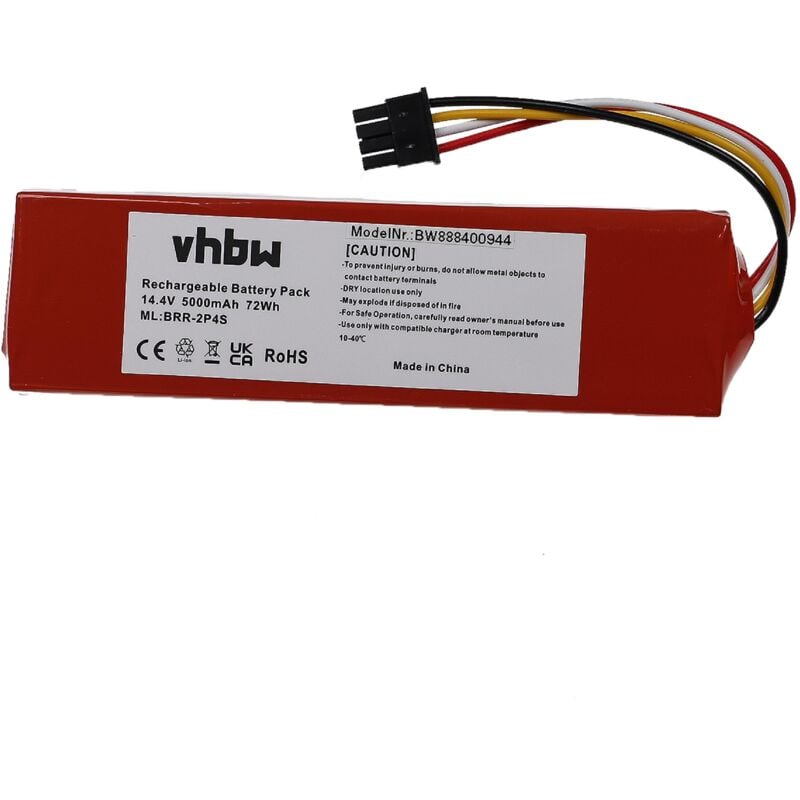 Vhbw - Akku kompatibel mit Xiaowa E35 E352-00, E20 E202-00, E25 E252-00, C10 C102-00 Saugroboter (5000 mAh, 14,4 v, Li-Ion)