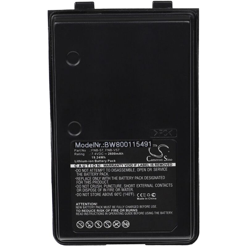 1x Akku kompatibel mit Yaesu Vertex VX-A120, VXA170, VXA-120, VXA-150 Pro v, VXA-120 Pro ii Funkgerät, Walkie Talkie (2600 mAh, 7,4 v, Li-Ion) - Vhbw