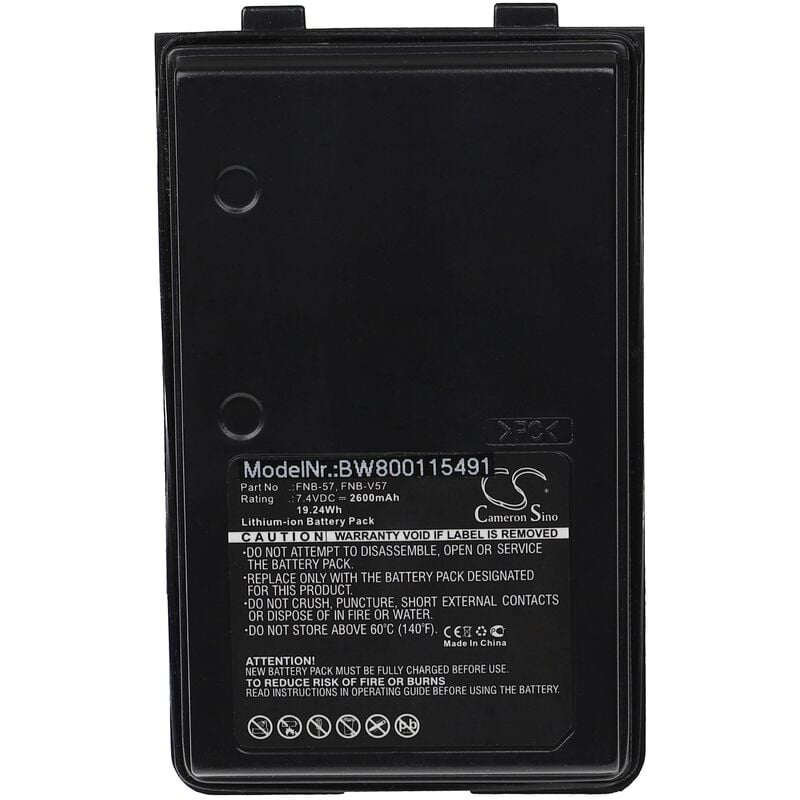 Vhbw - 1x Akku kompatibel mit Yaesu Vertex VX-A170, VXA200, VX-A200, VXA-200 Funkgerät, Walkie Talkie (2600 mAh, 7,4 v, Li-Ion)