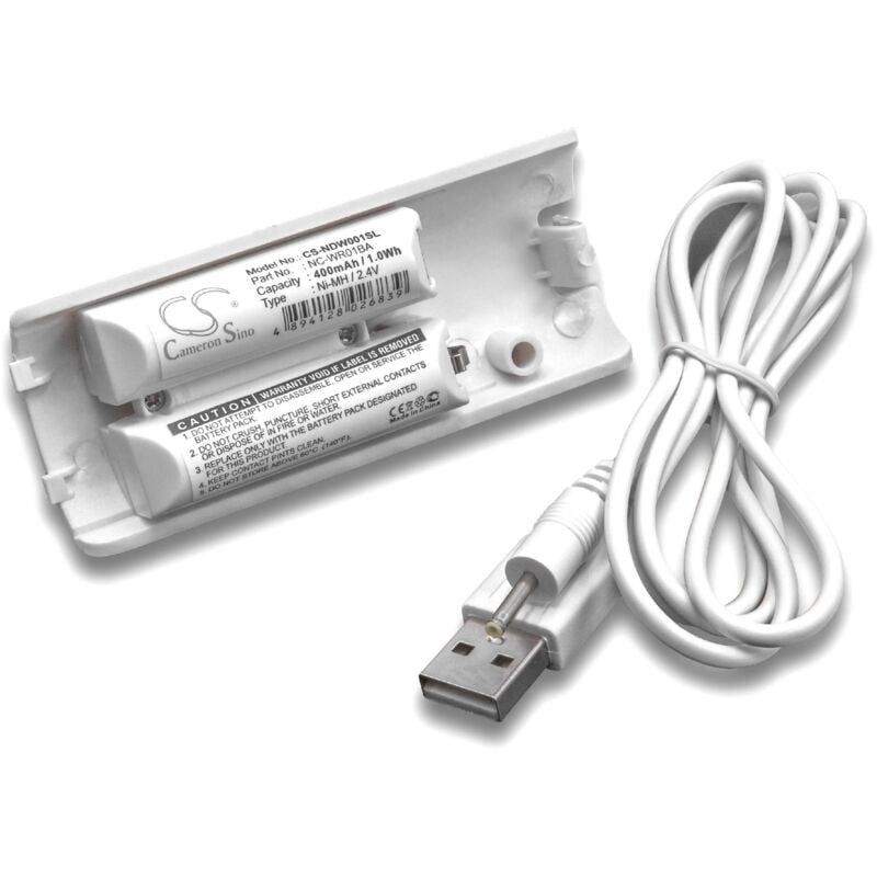 Vhbw - Akku kompatibel mit Nintendo Wii Controller, Remote Plus Gamepad Controller (400 mAh, 2,4 v, NiMH)