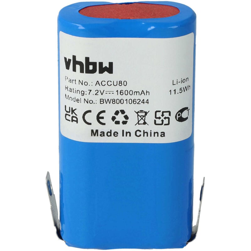 Vhbw - Akku kompatibel mit Gardena Accu80 8803 Heckenschere Strauchschere Rasenschere Gartenschere (1600mAh, 7,2V, Li-Ion)
